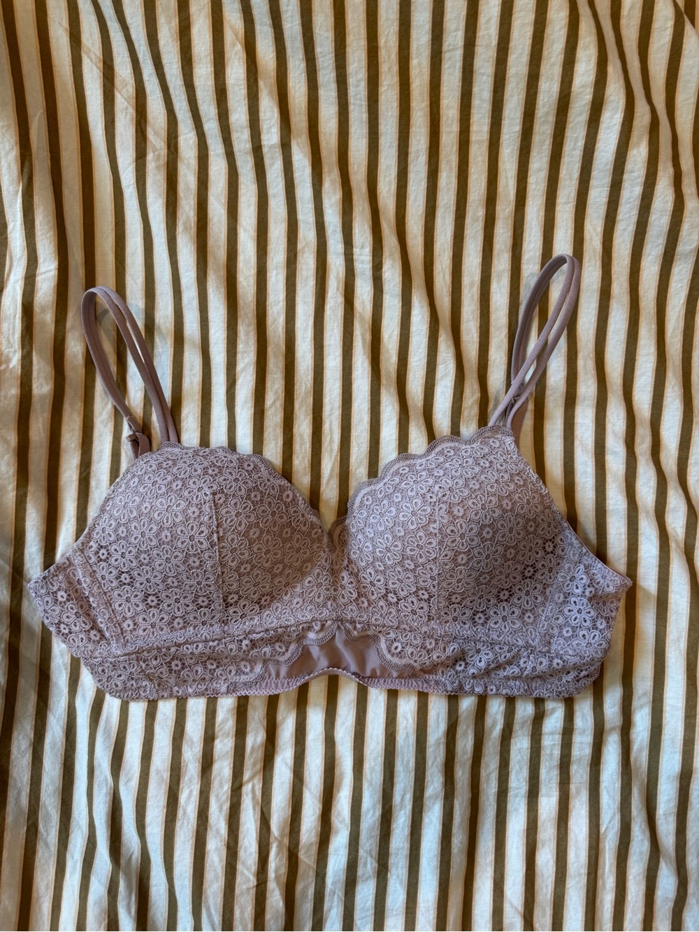 aerie Lace Longline Underwire Bra in Mauve